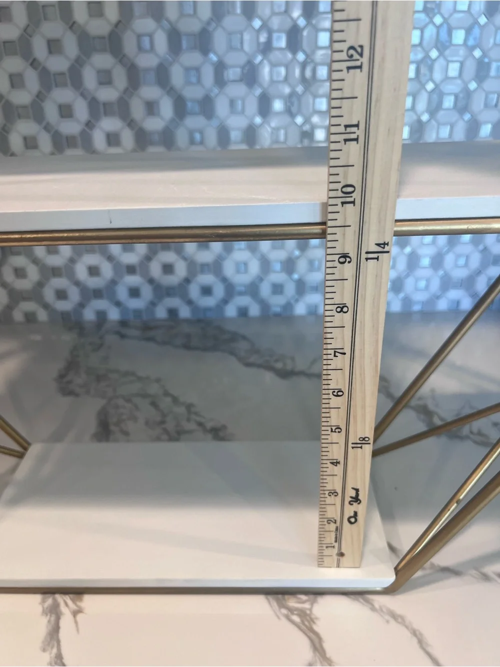 Hexagon Wood Metal Shelf 3-Tier Wall Hanging or Standing 21